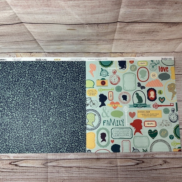 Bo Bunny "Family Is" 12x12 Scrapbook Paper - 22 Sheets with Bonus Brads - Picture 8 of 11